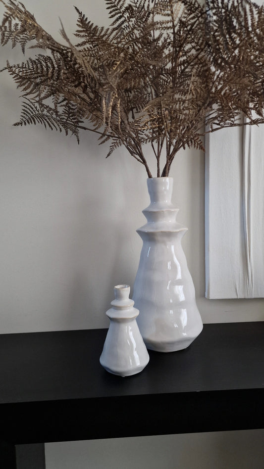 Vase Keramik 8,8x15 cm weiß