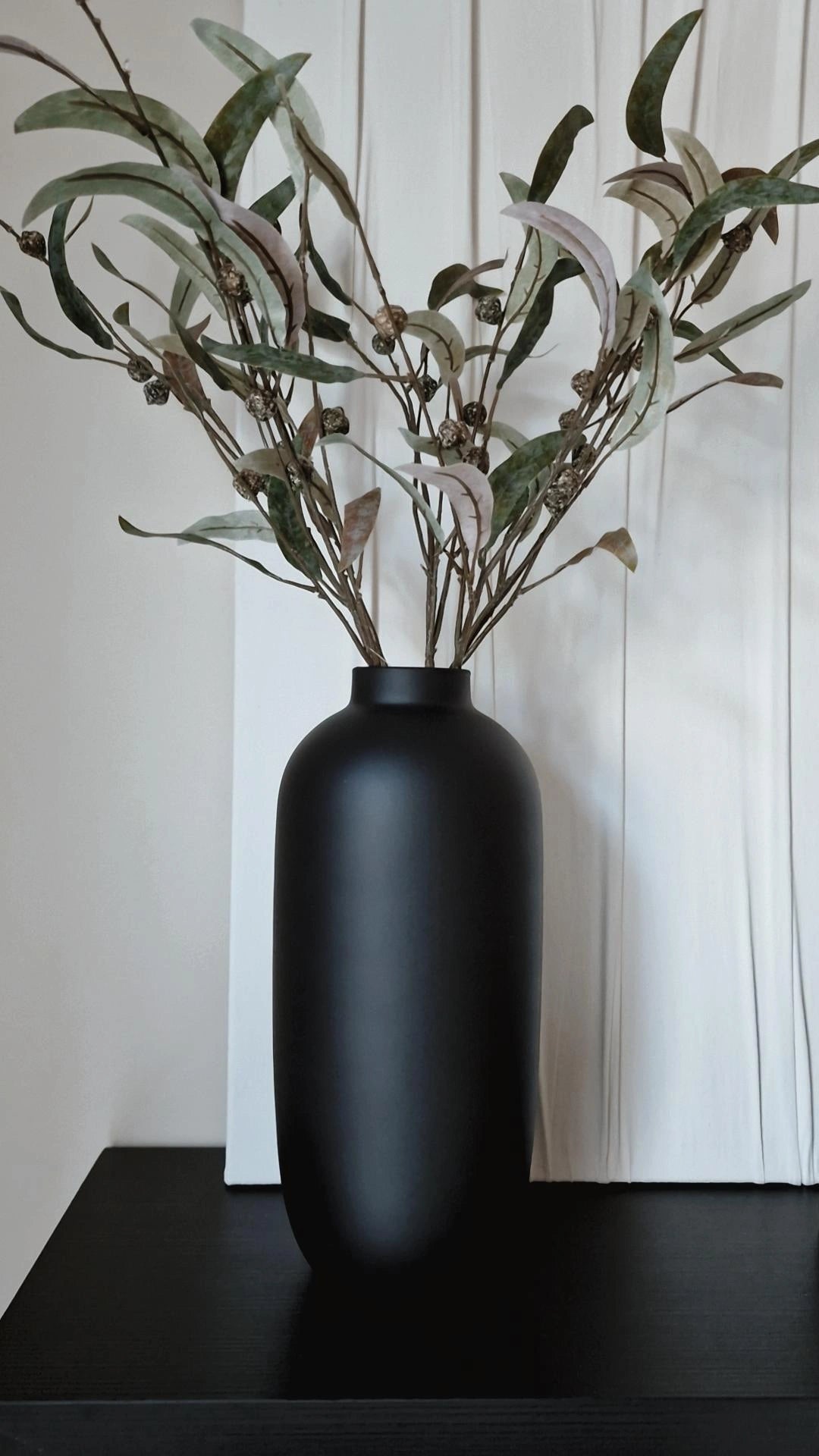 Vase Schwarz Matt 35x16cm