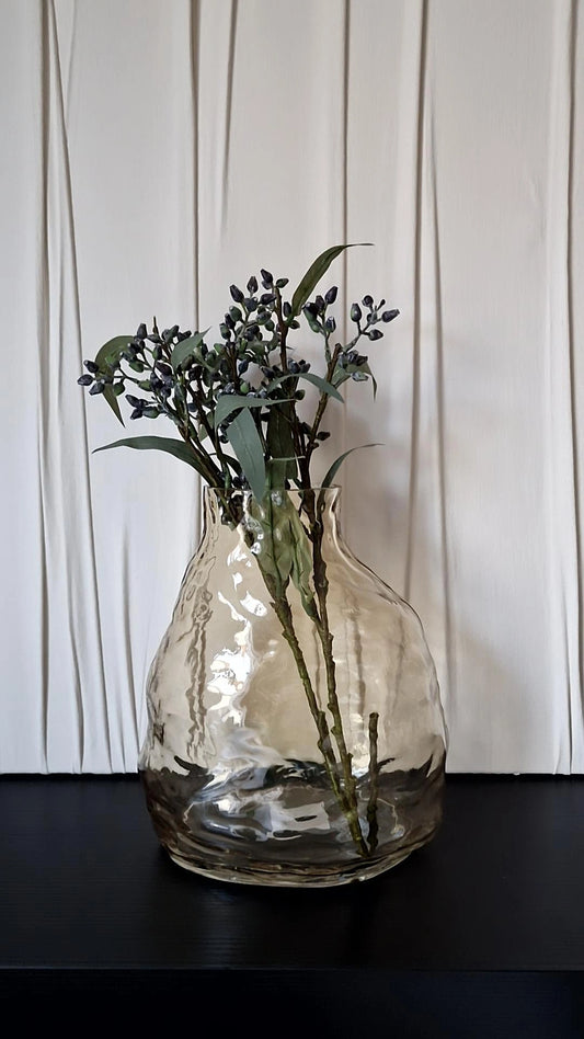 Vase Braun Beige Glas 22x16x22cm