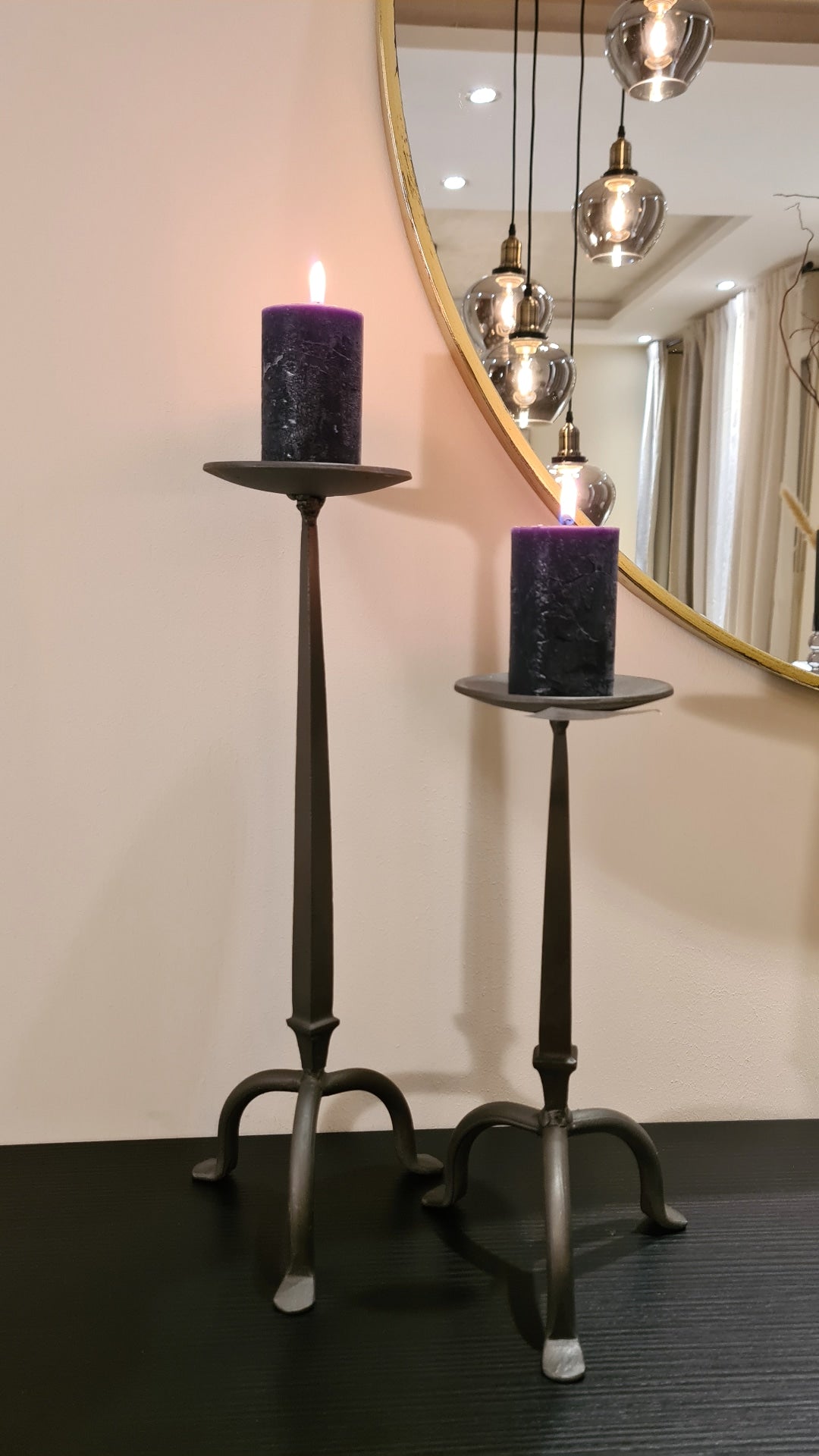 Kerzenhalter Kerzenständer Grau Antik 30x13cm