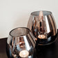 Glas Windlicht Teelicht mit Hänger Silber/Grau 15x15x15cm