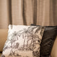 Boho cushion beige-black exotic palm design 45x45cm